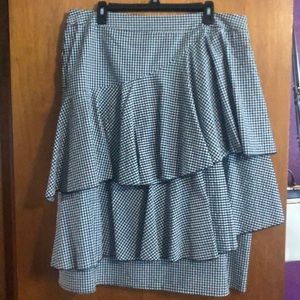 Eloquii ruffle checker skirt NWOT